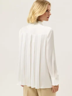 Discount Blouse In Satin Fabric With Box Pleats MULHER Blusas