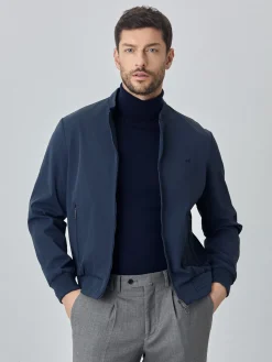 New Bomber Jacket With Double Collar and Zip Pockets Blusões