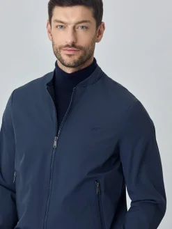 New Bomber Jacket With Double Collar and Zip Pockets Blusões