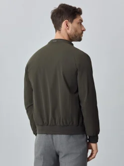 New Bomber Jacket With Double Collar and Zip Pockets Blusões