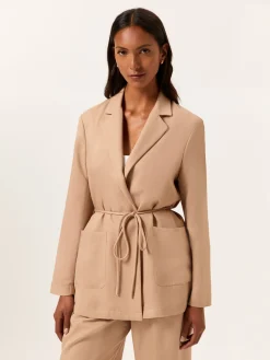 Discount Casual Blazer in Tencel & Rayon Blend With Belt MULHER Blazers