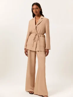 Discount Casual Blazer in Tencel & Rayon Blend With Belt MULHER Blazers