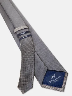 New Checkered Pattern Tie 100% Silk 7,5cm Gravatas