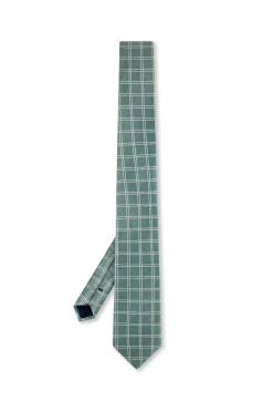 Checkered Pattern Tie 100% Silk 7,5cm Gravatas