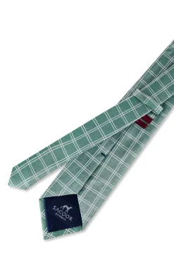 Checkered Pattern Tie 100% Silk 7,5cm Gravatas