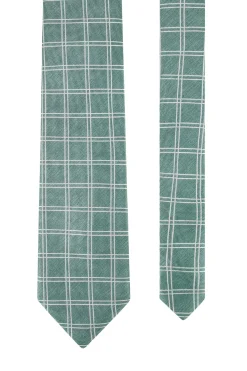 Checkered Pattern Tie 100% Silk 7,5cm Gravatas