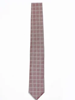 Checkered Pattern Tie 100% Silk 7,5cm Gravatas