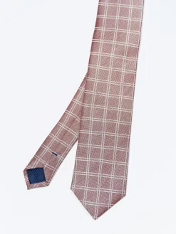 Checkered Pattern Tie 100% Silk 7,5cm Gravatas