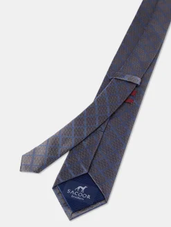 Best Checkered Pattern Tie 100% Silk 7,5cm Gravatas