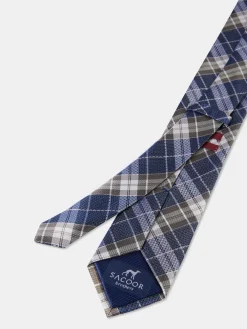Clearance Checkered Pattern Tie 100% Silk 7,5cm Gravatas