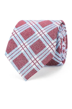 New Checkered Pattern Tie 100% Silk 8cm Gravatas