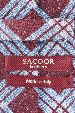 New Checkered Pattern Tie 100% Silk 8cm Gravatas