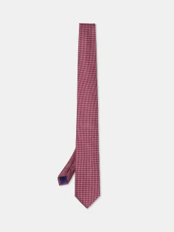 Sale Checkered Pattern Tie 100% Silk 7,5cm Gravatas