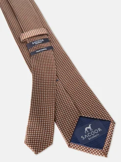 Sale Checkered Pattern Tie 100% Silk 7,5cm Gravatas