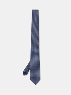 Sale Checkered Pattern Tie 100% Silk 7,5cm Gravatas