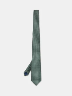 Sale Checkered Pattern Tie 100% Silk 7,5cm Gravatas