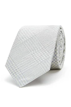 New Checkered Pattern Tie 100% Silk 7cm Gravatas