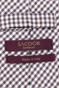Outlet Checkered Pattern Tie 100% Silk 8cm Gravatas