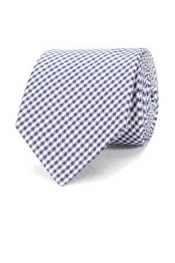Outlet Checkered Pattern Tie 100% Silk 8cm Gravatas