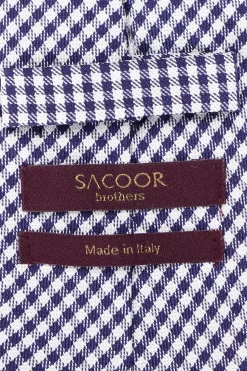 Outlet Checkered Pattern Tie 100% Silk 8cm Gravatas