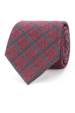 Checkered Pattern Tie 100% Silk 8cm Gravatas