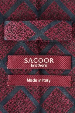 Checkered Pattern Tie 100% Silk 8cm Gravatas
