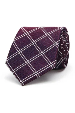 Checkered Pattern Tie 100% Silk 8cm Gravatas