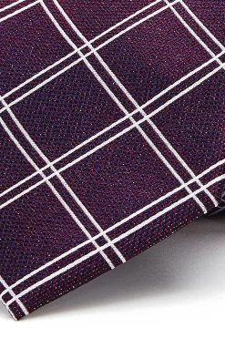 Checkered Pattern Tie 100% Silk 8cm Gravatas