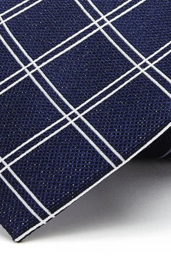 Checkered Pattern Tie 100% Silk 8cm Gravatas