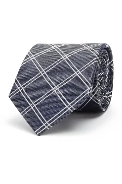 Checkered Pattern Tie 100% Silk 8cm Gravatas