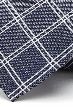 Checkered Pattern Tie 100% Silk 8cm Gravatas