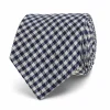 Sale Checkered Pattern Tie 100% Silk 7cm Gravatas