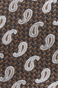 New Cornucopia Pattern Tie Silk and Wool Blend 7,5cm Gravatas