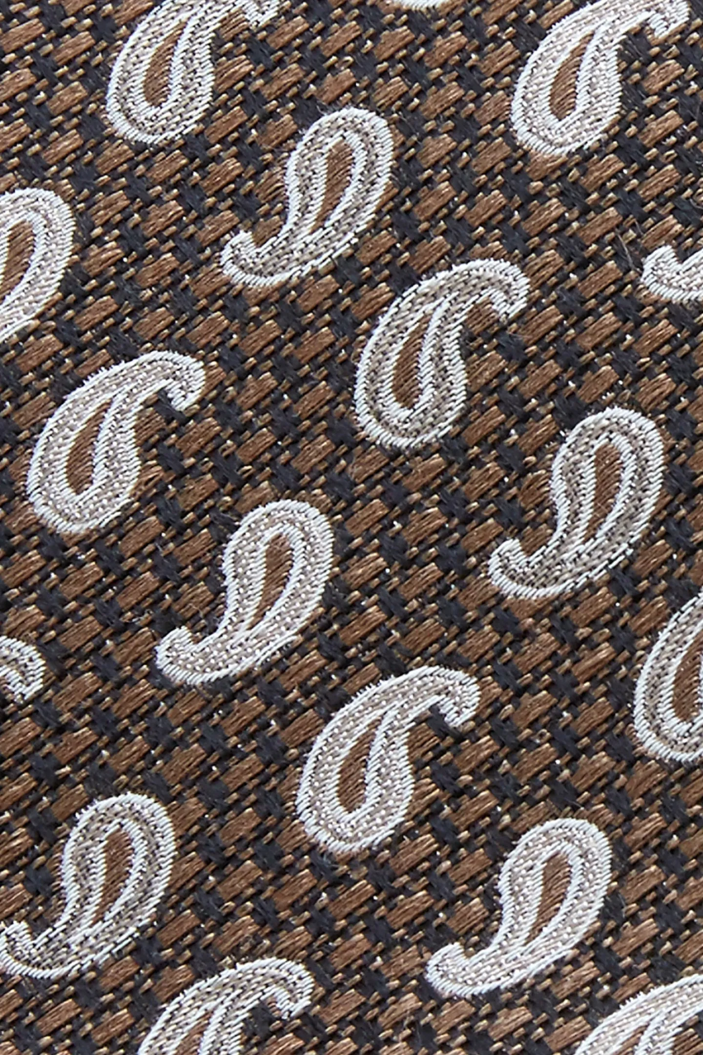 New Cornucopia Pattern Tie Silk and Wool Blend 7,5cm Gravatas