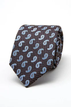 New Cornucopia Pattern Tie Silk and Wool Blend 7,5cm Gravatas