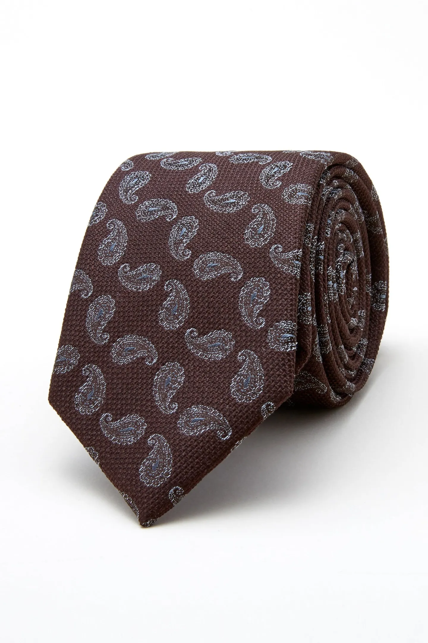 Hot Cornucopia Pattern Tie Silk and Wool Blend 7,5cm Gravatas