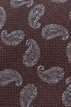 Hot Cornucopia Pattern Tie Silk and Wool Blend 7,5cm Gravatas