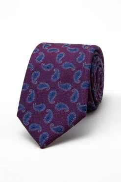 Hot Cornucopia Pattern Tie Silk and Wool Blend 7,5cm Gravatas