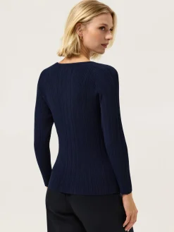 Discount Crew Neck Rib Sweater In Viscose blend MULHER Camisolas