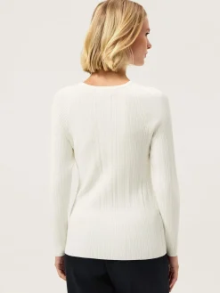 Discount Crew Neck Rib Sweater In Viscose blend MULHER Camisolas