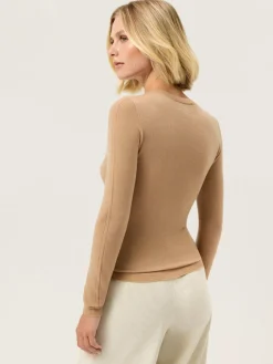 Outlet Crew Neck Seamless Sweater In Wool Cashmere blend MULHER Camisolas