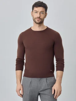Best Crew Neck Sweater With Long Sleeves In Extra Fine Merino Wool Camisolas