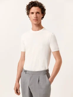Sale Crew Neck Sweater With Short Sleeves In Cotton and Silk Blend Camisolas