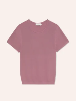 Crew Neck Sweater With Short Sleeves In Viscose Blend MULHER Camisolas