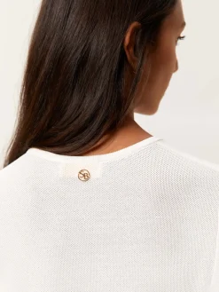 Crew Neck Sweater With Short Sleeves In Viscose Blend MULHER Camisolas