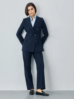 Clearance Double Breasted Pinstripes Suit In Wool Blend MULHER Fatos
