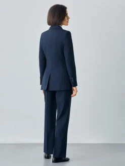 Clearance Double Breasted Pinstripes Suit In Wool Blend MULHER Fatos