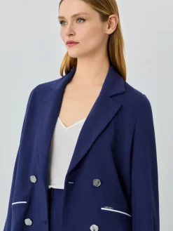 Hot Double-Breasted Punto Roma Blazer In Rayon Blend MULHER Blazers