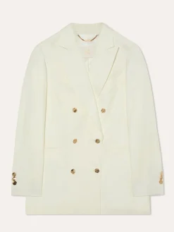 Discount Double-Breasted Suit Blazer In Cotton & Linen Blend MULHER Blazers