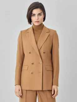 Clearance Double-Breasted Suit Blazer In Rayon Blend Fabric MULHER Fatos|Blazers